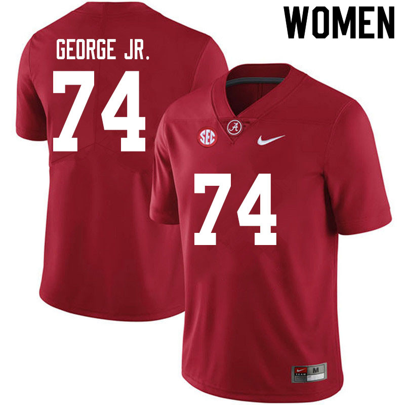 Alabama Crimson Tide Women's Damieon George Jr. #74 Crimson NCAA Nike Authentic Stitched 2020 College Football Jersey BE16T52XE